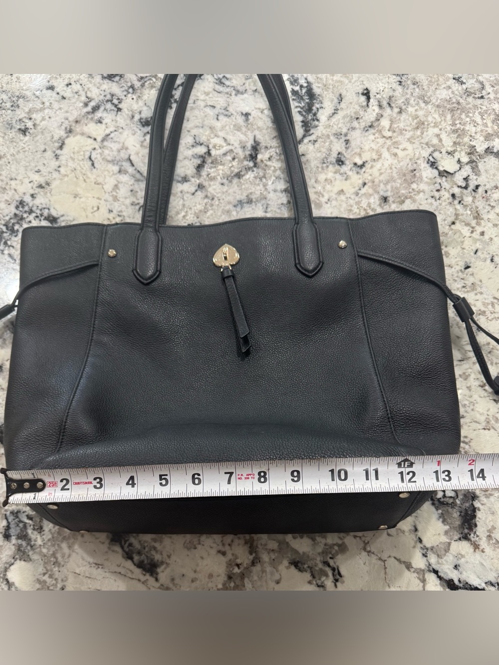 Kate Spade Classic Black Tote Bag with Gold Accent - Picture 12 of 13